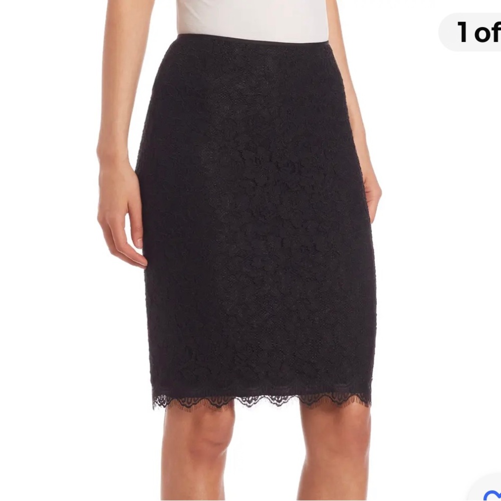 Diane Von Furstenberg Women’s Scotia Lace Pencil Skirt, Navy, Size 6